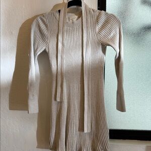 Abrocrombis & Kids - Beige Ribbed Knit Dress with Belt 7/8 Never Worn